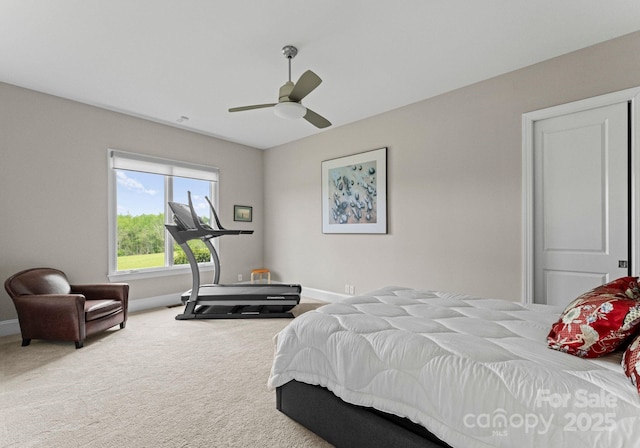 767 Pinnacle Dr, Iron Station, NC 28080 - carpeted bedroom with baseboards and a ceiling fan