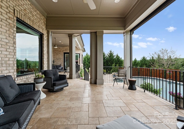 767 Pinnacle Dr, Iron Station, NC 28080 - view of patio featuring a ceiling fan