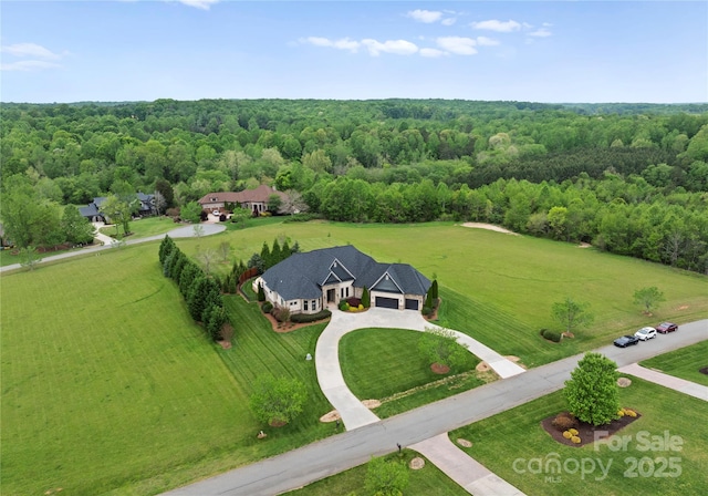 767 Pinnacle Dr, Iron Station, NC 28080 - birds eye view of property featuring a forest view