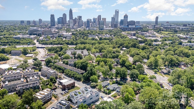 drone / aerial view featuring a city view