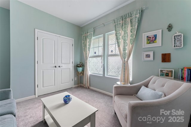 2124 Katie Alice Cir, Waxhaw, NC 28173 - living room featuring light carpet and baseboards
