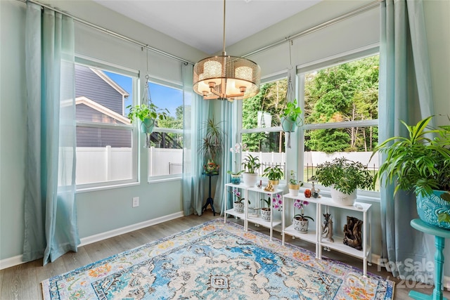 2124 Katie Alice Cir, Waxhaw, NC 28173 - sunroom / solarium featuring a chandelier