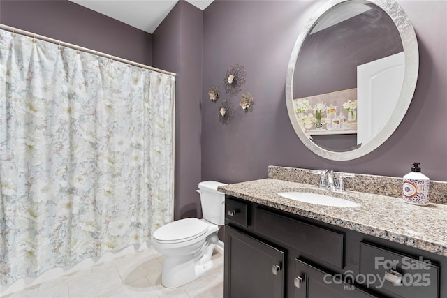 2124 Katie Alice Cir, Waxhaw, NC 28173 - full bathroom with vanity, tile patterned flooring, and curtained shower