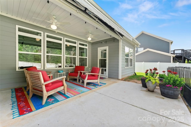 2124 Katie Alice Cir, Waxhaw, NC 28173 - view of patio with a ceiling fan and outdoor lounge area