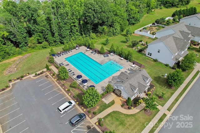 2124 Katie Alice Cir, Waxhaw, NC 28173 - aerial view of a pool