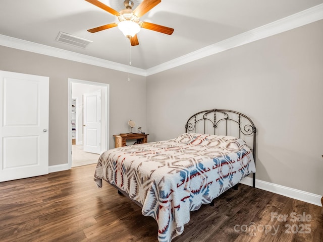 775 Summerfield Pl, Flat Rock, NC 28731 - bedroom featuring wood finished floors, visible vents, and ornamental molding