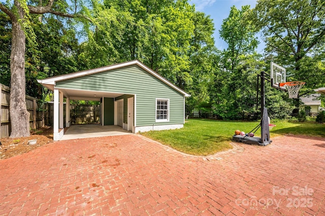 5916 Rexwood Pl, Charlotte, NC 28210 - exterior space with fence, driveway, and a yard
