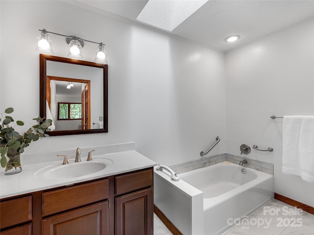 3 Governors Dr, Asheville, NC 28804 - bathroom with vanity, tile patterned floors, and a garden tub