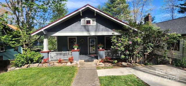 49 Euclid Blvd, Asheville, NC 28806 - bungalow with a porch and a chimney