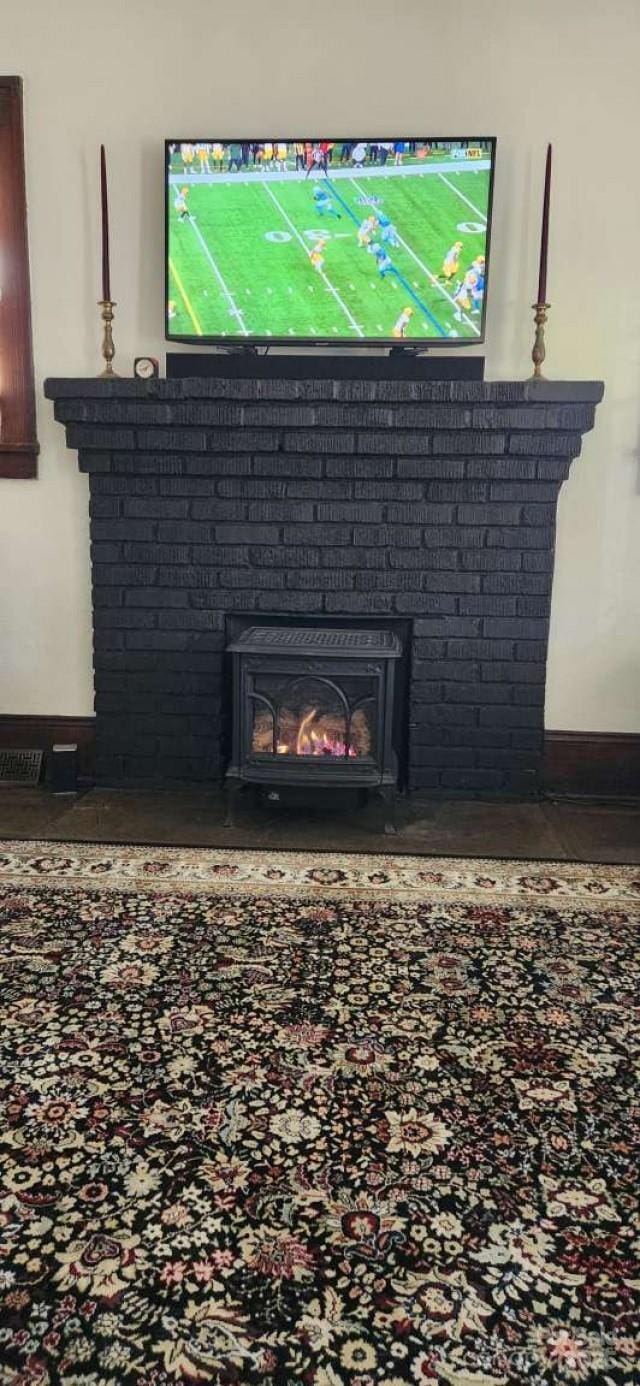 49 Euclid Blvd, Asheville, NC 28806 - detailed view of a brick fireplace