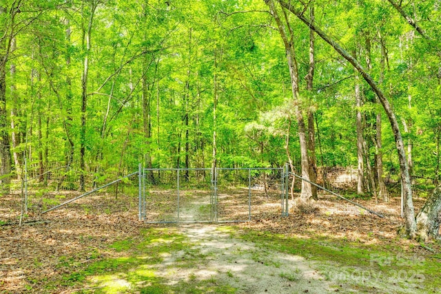 view of wooded area
