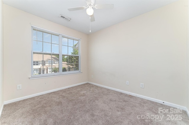 827 Gentlewinds Ct, Fort Mill, SC 29708 - carpeted empty room with baseboards, ceiling fan, and visible vents