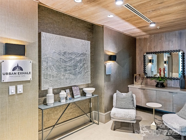 7 Patton Ave Unit 1503, Asheville, NC 28801 - living area with wooden ceiling and recessed lighting