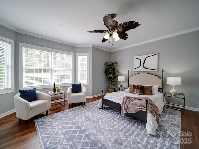 7642 Horseshoe Creek Dr, Huntersville, NC 28078 - bedroom featuring wood finished floors, baseboards, ceiling fan, and crown molding