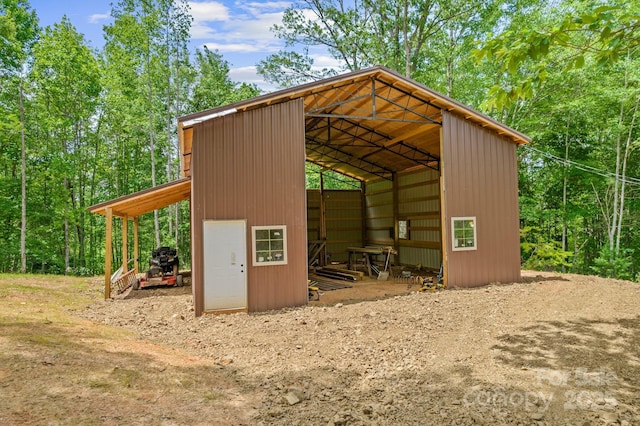 view of pole building featuring a detached carport