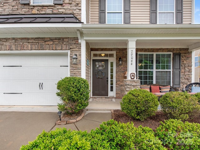 79044 Ridgehaven Rd, Lancaster, SC 29720 - doorway to property with stone siding and covered porch