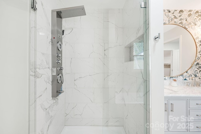 16 Graystone Rd, Asheville, NC 28804 - full bath featuring a marble finish shower and vanity