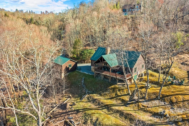 view of yard featuring a deck