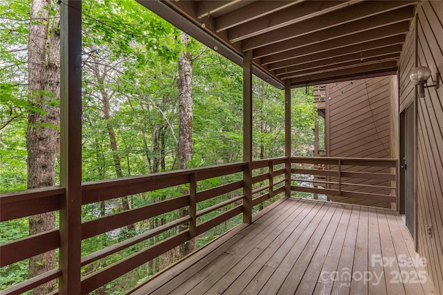 305 Piney Mountain Dr Unit R1, Asheville, NC 28805 - wooden terrace with a view of trees