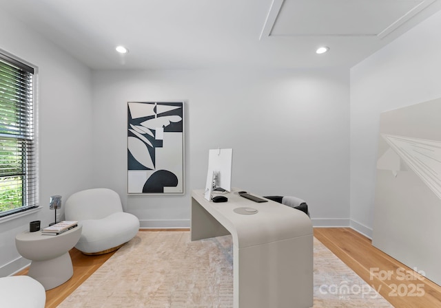 3933 Ayrshire Pl, Charlotte, NC 28210 - office space featuring recessed lighting, baseboards, and light wood-style floors