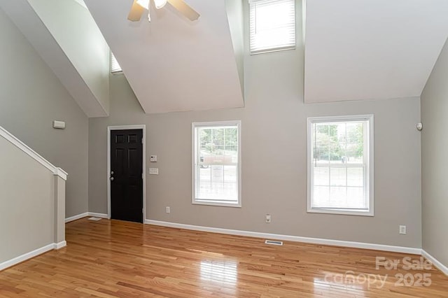 1930 Manning Pl, Rock Hill, SC 29730 - foyer with a ceiling fan, a healthy amount of sunlight, visible vents, and light wood-style floors