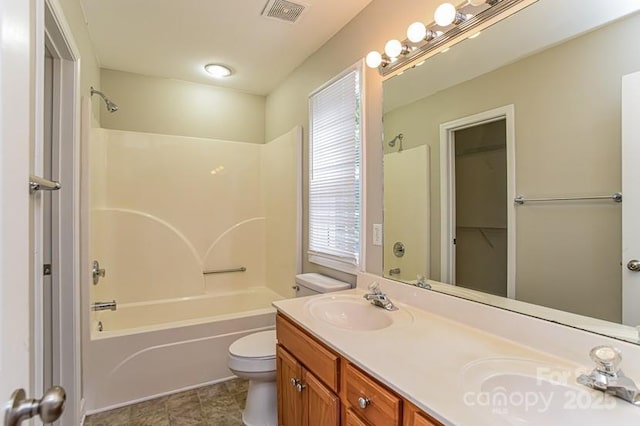 1930 Manning Pl, Rock Hill, SC 29730 - full bathroom featuring visible vents, toilet, double vanity, and a sink