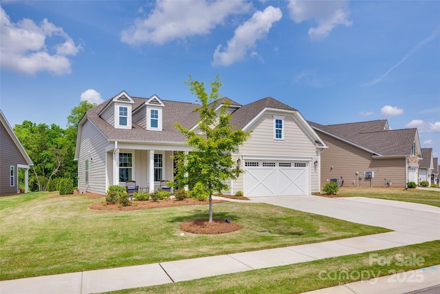 3029 Trace Meadow Ct, York, SC 29745 - view of front of home featuring driveway, board and batten siding, covered porch, a garage, and a front lawn
