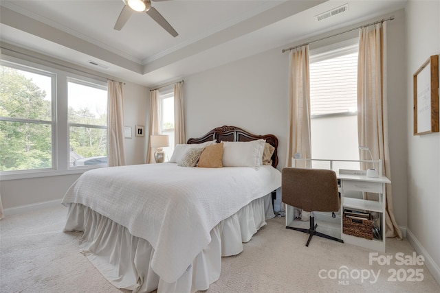 3029 Trace Meadow Ct, York, SC 29745 - bedroom featuring light carpet, ornamental molding, baseboards, and visible vents