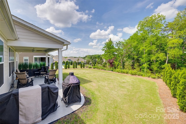 3029 Trace Meadow Ct, York, SC 29745 - view of yard featuring a patio, outdoor lounge area, and a ceiling fan