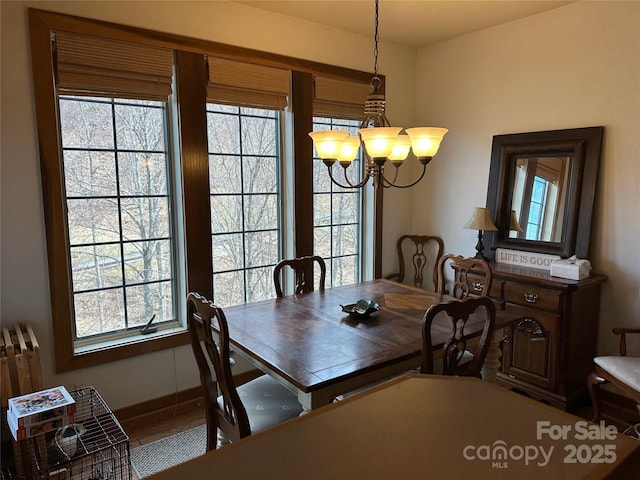 222 Creekside Way, Burnsville, NC 28714 - dining room with a chandelier, healthy amount of natural light, and radiator heating unit