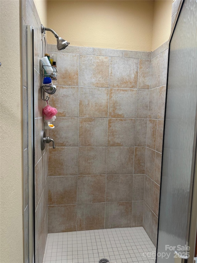 222 Creekside Way, Burnsville, NC 28714 - bathroom featuring a stall shower and a textured wall
