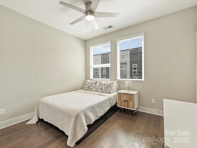 520 Sedgefield Park Dr, Charlotte, NC 28203 - bedroom with visible vents, baseboards, and dark wood-style flooring