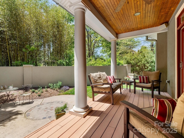 18 Ozark Spring Ln, Asheville, NC 28805 - wooden terrace featuring outdoor lounge area and a patio