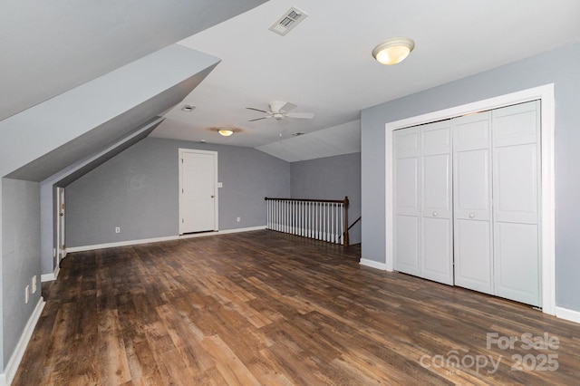 1468 Woodhurst Dr, Rock Hill, SC 29732 - bonus room featuring a ceiling fan, wood finished floors, and vaulted ceiling