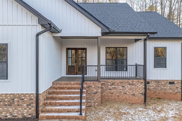 252 Big Lick Rd, Stanfield, NC 28163 - entrance to property with a shingled roof and covered porch