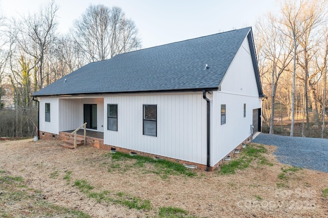 252 Big Lick Rd, Stanfield, NC 28163 - back of house featuring crawl space and a shingled roof