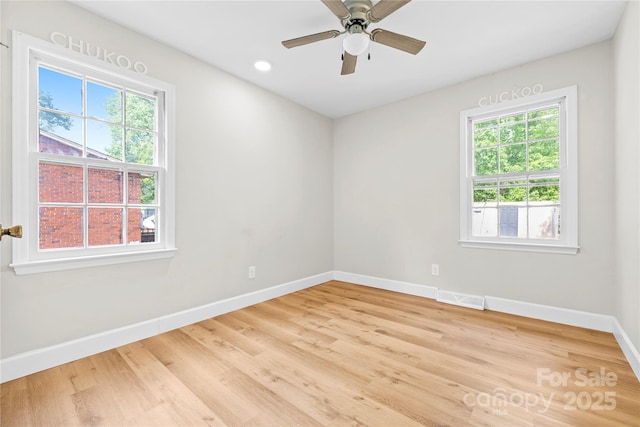 1053 Stoneybrook Ln, Rock Hill, SC 29730 - spare room featuring wood finished floors, ceiling fan, and recessed lighting