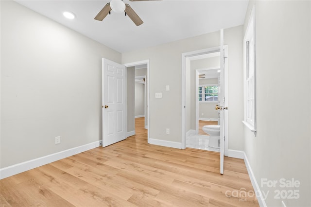 1053 Stoneybrook Ln, Rock Hill, SC 29730 - unfurnished bedroom with light wood-type flooring, ensuite bath, and ceiling fan