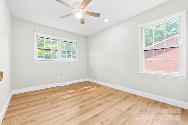 1053 Stoneybrook Ln, Rock Hill, SC 29730 - spare room featuring light wood-style floors, a ceiling fan, and recessed lighting