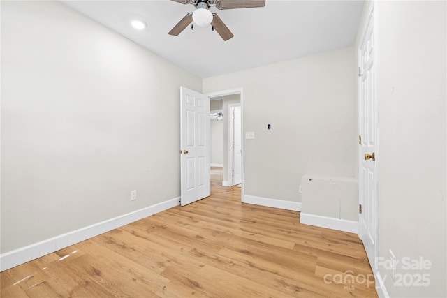 1053 Stoneybrook Ln, Rock Hill, SC 29730 - unfurnished bedroom with light wood-style floors, a ceiling fan, and recessed lighting