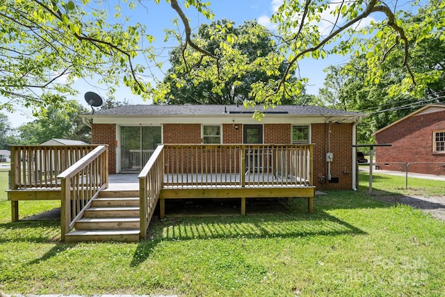 1053 Stoneybrook Ln, Rock Hill, SC 29730 - back of property featuring a wooden deck and brick siding