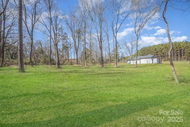 view of yard with an outdoor structure