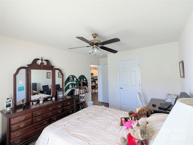 bedroom with a ceiling fan