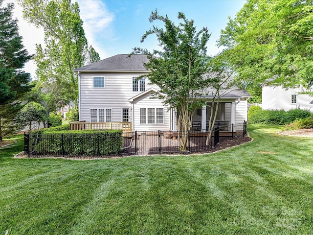 6005 Abergele Ln, Matthews, NC 28104 - rear view of property with fence, a patio, and a yard