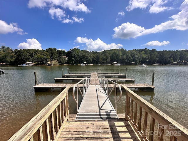 6712 Cove Ln, Sherrills Ford, NC 28673 - dock area featuring a water view and a forest view