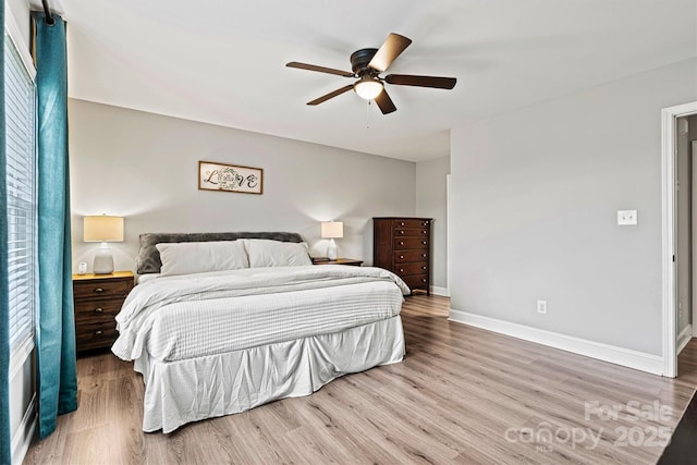 3615 Kimber Ln, Sherrills Ford, NC 28673 - bedroom featuring baseboards, ceiling fan, and wood finished floors