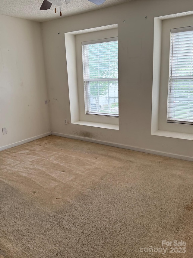 1012 Kings Mountain Ln, Gastonia, NC 28054 - spare room with a ceiling fan, carpet, baseboards, and a textured ceiling