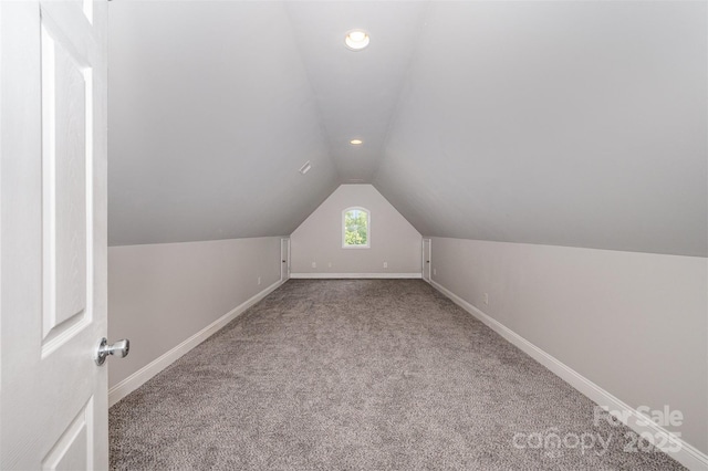 1033 Marguerite Dr, Lowell, NC 28098 - bonus room with baseboards, recessed lighting, carpet, and lofted ceiling