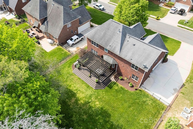 birds eye view of property featuring a residential view