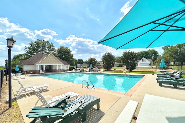3226 Chatfield Ln SW, Concord, NC 28027 - pool featuring fence and a patio